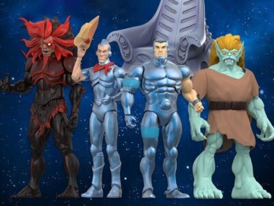 Set 4 Figurines SilverHawks Série 2 + Trône De Transformation, Super 7, Neuf