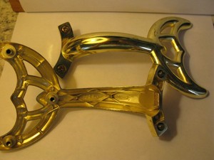 Vtg Ceiling Fan Replacement Blade Arms Cats Eye Brass Hugger Style