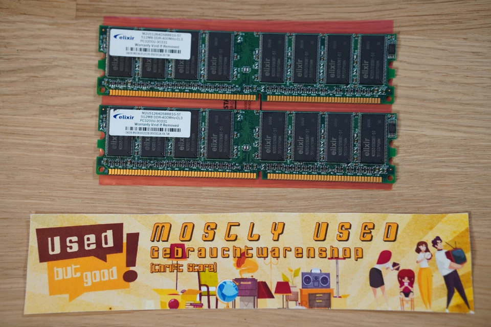 2 x 512 MB ELIXIR PC3200U DDR-SDRAM 400MHz - GETESTET | GEBRAUCHT