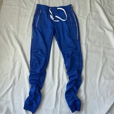 Men's Sport Workout Jogger Train Pants Small Blue