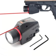 Tactical LED Flashlight and Laser Sight Beam Combo for Hunting with Rail Mount