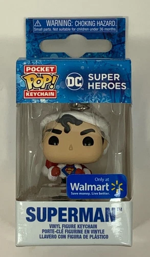 DC Super Heroes Superman Holiday Walmart Exclusive Pocket Pop! Keychain Ornament