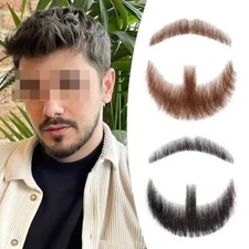 Men's Fake Beard 100 Human Hair Face Beard Mustache cosplay Type