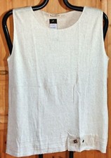 HAUT MAILLE SANS MANCHES LIN NATUREL TERA BORA T 2 NEUF