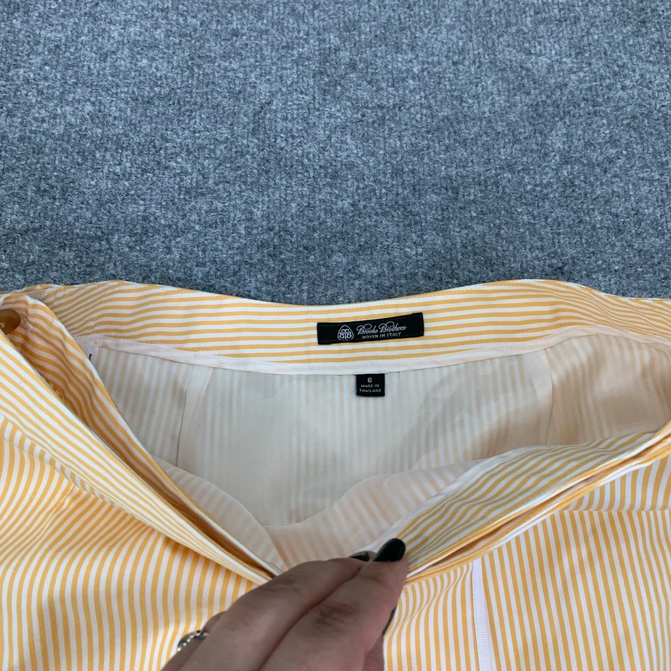 Falda Brooks Brothers Mujer 6 Multi Rayas Botón Envolvente Forrada Tejida Italia Mini Foto 4 de 4