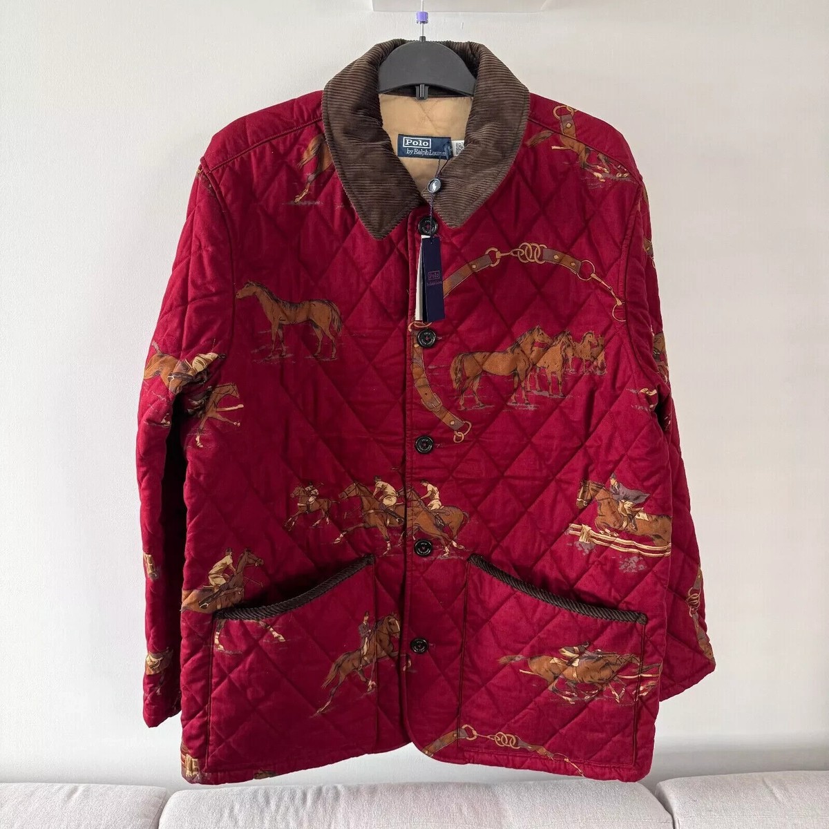 ジャケット・アウター POLO EQUESTRIAN Ralph LaurenOiled Jacket Polo RALPH LAUREN Equestrian Jacket Coat Print Twill Barn Red