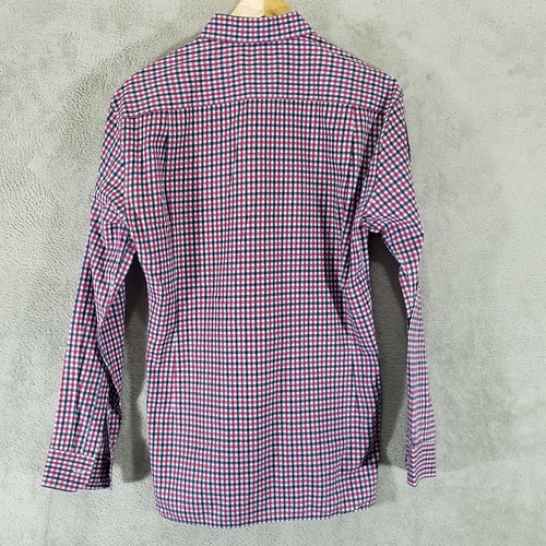 Z Zegna Silver Line Shirt Mens XL Blue Red Plaid Drop 8 Fit Button Up - Picture 4 of 8