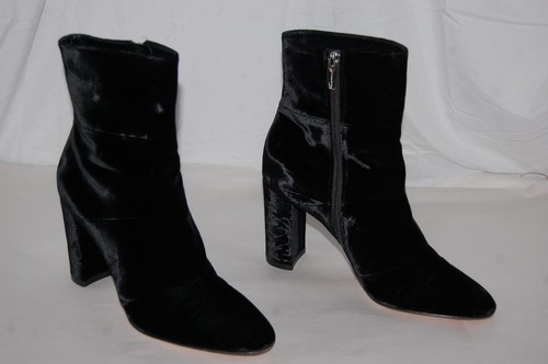 EU40/US9 ❤️GIANVITO ROSSI Black Velvet Leather High Heels Ankle Boots Bootie - 第 7/13 張圖片
