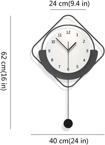 Orologio Da Parete Moderno, Nordico Minimalista Orologi Grande Telaio in Metallo - Foto 7 di 12