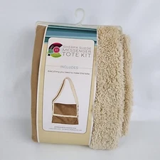 Creative Cuts Sherpa Suede Messenger Tote Kit Brown