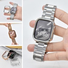 For Apple Watch Series 9/8/7/6/5/4/3/SE/Ultra Plating Frame iWatch Hard PC Case