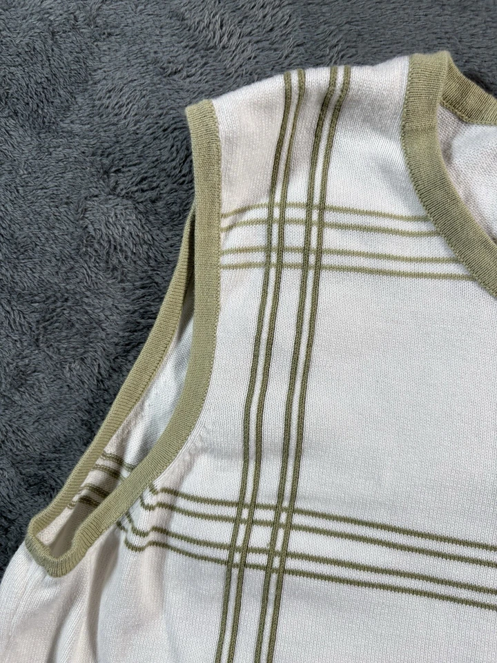 VINTAGE Golf Sweater Vest Womens Large Tight-Knit Old Plaid Money Preppy EP Pro - Image 2 of 4