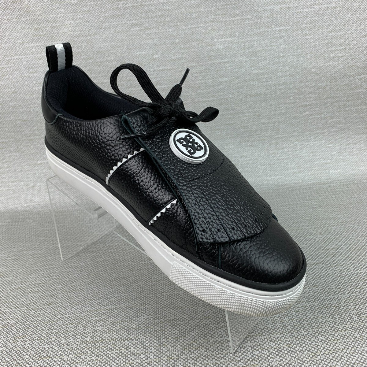 G/Fore Golf Shoes Kiltie Disruptor Black Leather Spikeless