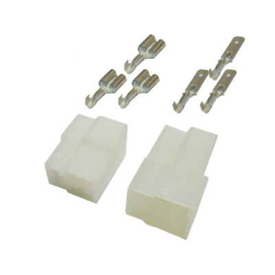 Fastin Faston AMP Tyco Steckerset 3polig mit Kontakten 6,3mm Stift und Buchse 
