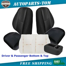 For 2010-2014 Silverado Sierra Tahoe Suburban Yukon Seat Bottom Top Cover Black