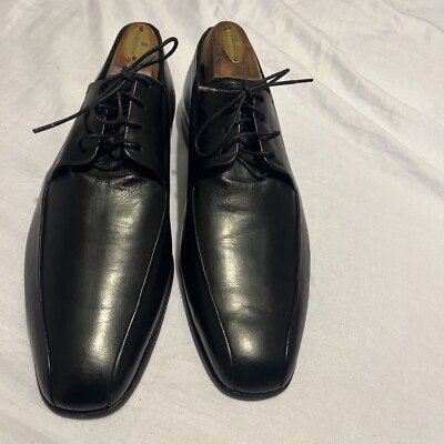 BALLY Black Oxford Mens Leather Shoes Size 10 D Made in  display picture 2