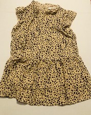 Women  s Sz M Leopard Print Sleeveless Ruffled Blouse Top 9824S1D