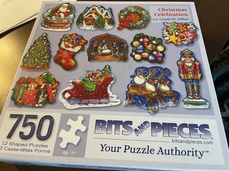 750 piece Bits and Pieces Jigsaw Puzzles- 12 Christmas mini puzzles - unopened!