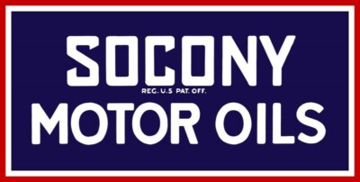 Standard of New York, SOCONY Motor Oil NEW Sign 18x36" USA STEEL XL ...