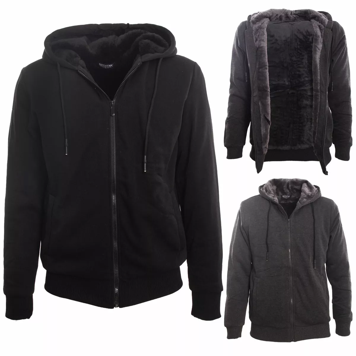Felpa con deals pelliccia interna uomo