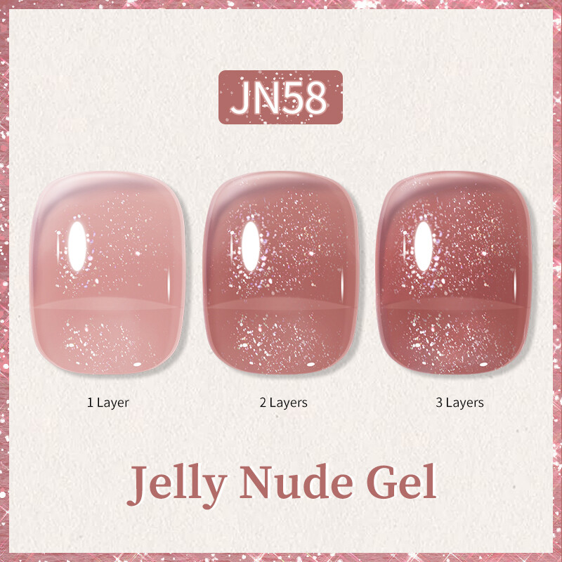 BORN PRETTY Jelly Nude Gel Nagellack 10ml Translucent Soak Off UV Nagellacke - Bild 121 von 157