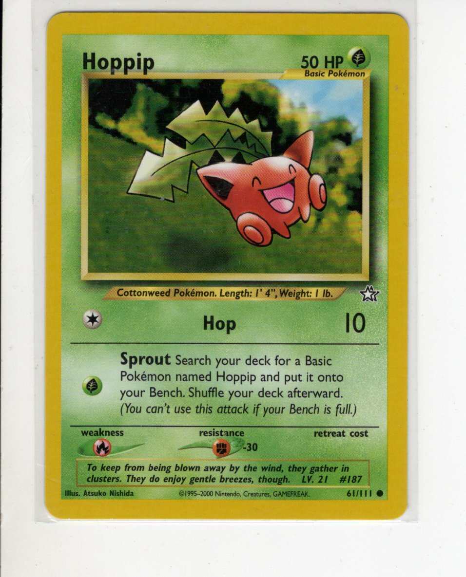 NEO GENESIS SET HOPPIP POKEMON CARD 61/111 EX/NM