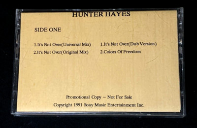 HUNTER HAYES ''It's Not Over'' RARE PROMO MAXI Cassette  1991 House Music 4 Tracks