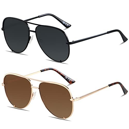 Oversized Aviator Sunglasses for Women Men Big Large UV Protection Fashion Sun-image