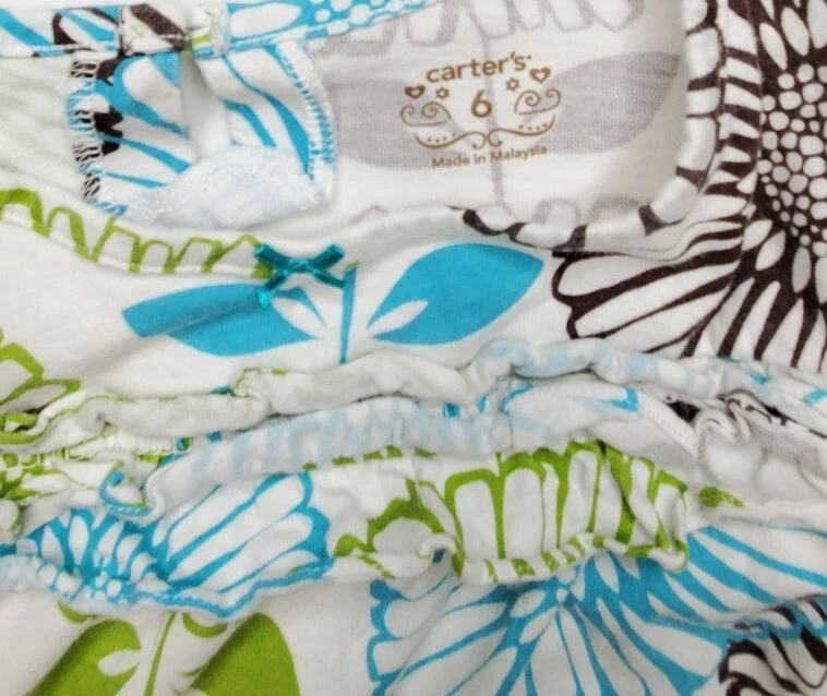 Carter’s Girl's Sunflower Green Blue Brown Long Sleeve Top Blouse Size 6 EUC - Image 3 of 3