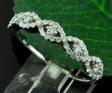 0.45 ct 14k Solid White Gold ladies Natural Diamond Ring Braided Style stylish 