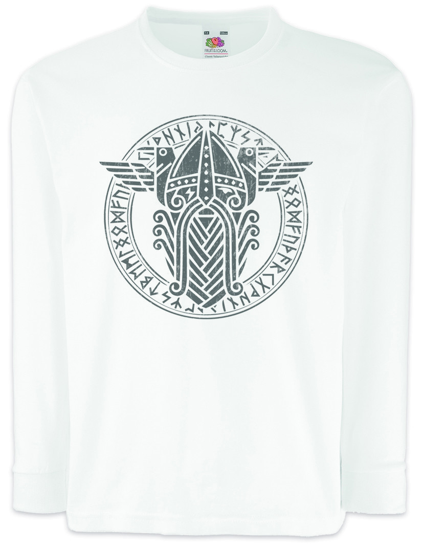 Urban Backwoods Odhin And Ravens Runes Camiseta De Hombre T-Shirt Blanco Talla S