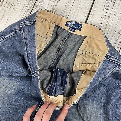 RARE VTG POLO RALPH LAUREN PLEATED CHAMBRAY DENIM ANDREW RARE VTG POLO RALPH LAUREN PLEATED CHAMBRAY DENIM ANDREW