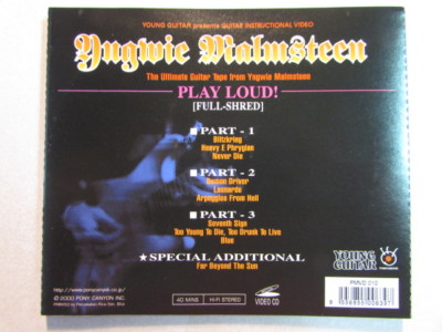 Yngwie Malmsteen Play Loud　DVD Yngwie Malmsteen Play Loud Full Shred Instructional Video CD NOT