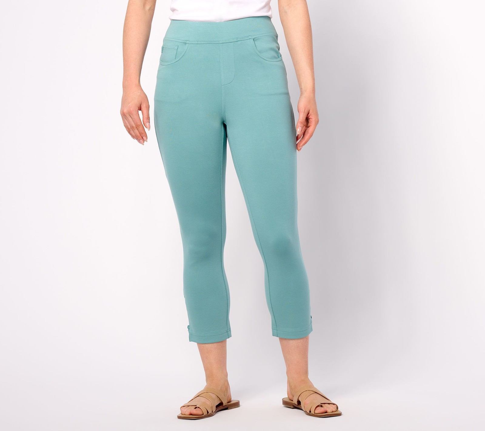 Belle by Kim Gravel Women's Pants Sz 4 Reg Coastal Crop Perfect Green A640318