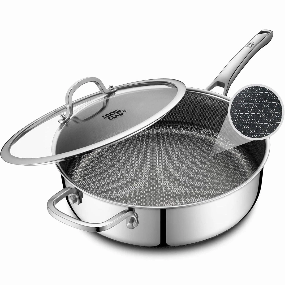 SNOWCLAD Frying Pans Nonstick with Lid,Hybrid Non Stick 5 Quart Saute pan,PFO...
Opens in a new wind