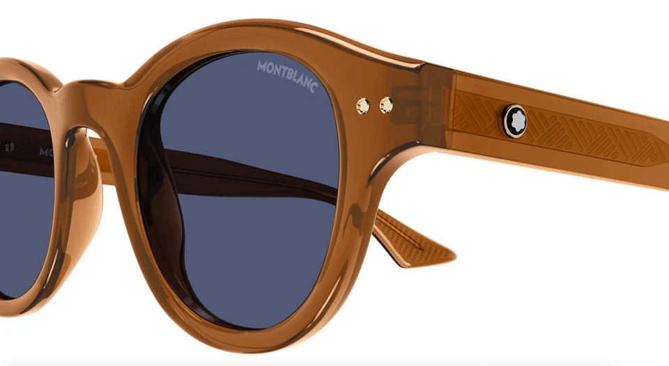 Montblanc MB0287S-003 Amber Brown Round Sunglasses – Modern Luxury Craft - Image 3 of 4