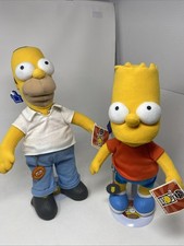 2002 The Simpsons HOMER AND BART 12 Plush APPLAUSE