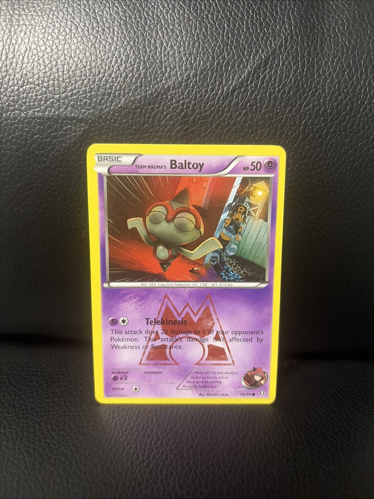 Team Magma's Baltoy 10/34 Double Crisis Pokemon TCG Psychic Type Basic Clay Doll