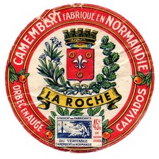 France - Vintage Cheese Label - La Roche, Orbec-en-Auge - Camembert