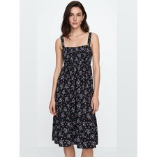 Zimmermann || Cotton Voile Midi Dress Floral Birds Black 2