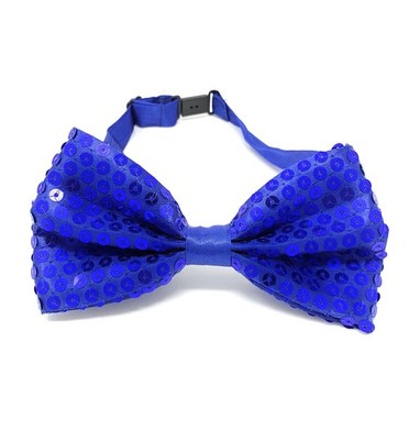*UK-Shop* BLAU PAILLETTEN KOSTÜM GLÄNZEND DICKIE FLIEGE PARTY VORGEBUNDEN VERSTELLBAR