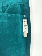 Talbots Corduroy Straight Leg Pant 6P Emerald Green High Rise Slimming NWT