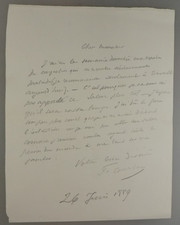 Autograph franz&ouml;sischer Maler und Kupferstecher Fran&ccedil;ois Courboin 1889 (148084)