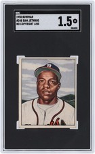 Sam Jethroe Boston Braves 1950 Bowman #248 SGC Authenticated 1.5 Rookie Card. rookie card picture