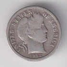 1912-D BARBER DIME 10¢ DENVER MINT 90% SILVER COIN UNITED STATES AMERICA