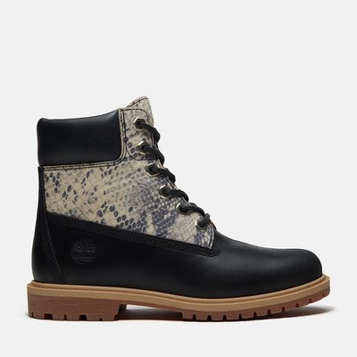 Timberland Premium Suede 6-Inch Stiefel für Damen Schlangenhaut Schwarz