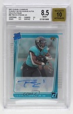 2021 Clearly Donruss Holo Platinum 1/1 Travis Etienne Jr BGS 8.5 Rookie Auto RC