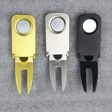 Golf Magnetic Holder with Ball Marker Divot Repair Tool Zinc Alloy 2 Pack