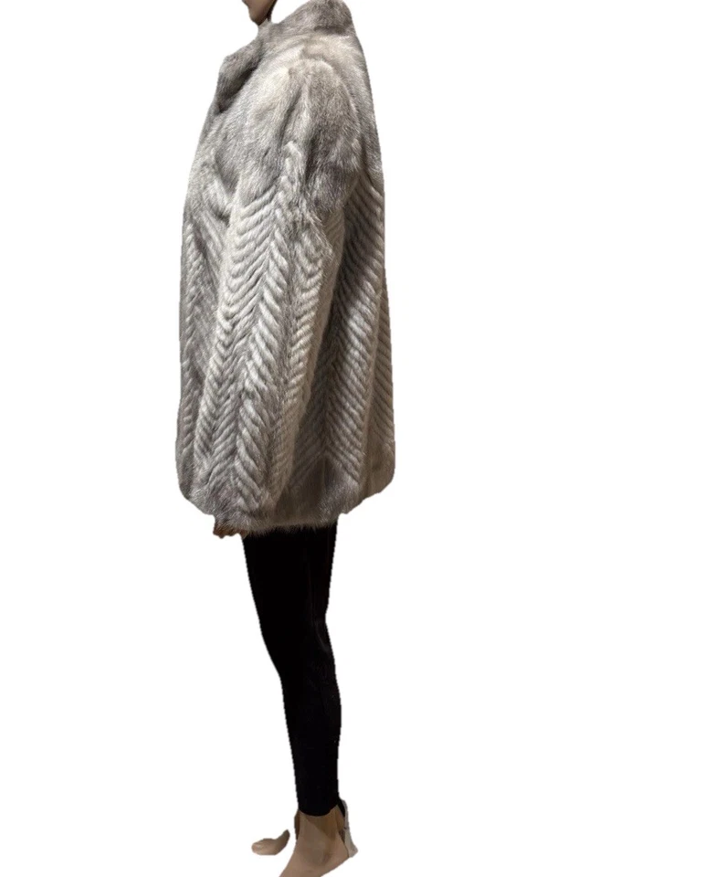 Chaqueta grande de piel de visón de zafiro SAGA vintage rara para dama Foto 3 de 4