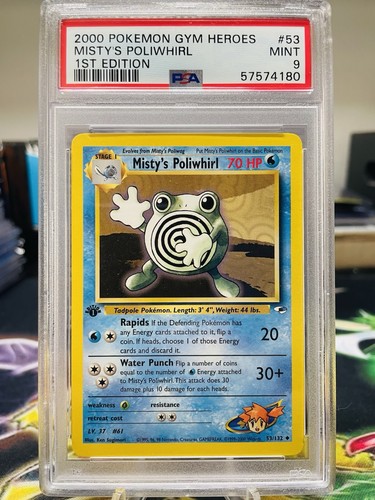 Misty's Poliwhirl (1st Edition) graded PSA 9 for sale on eBay